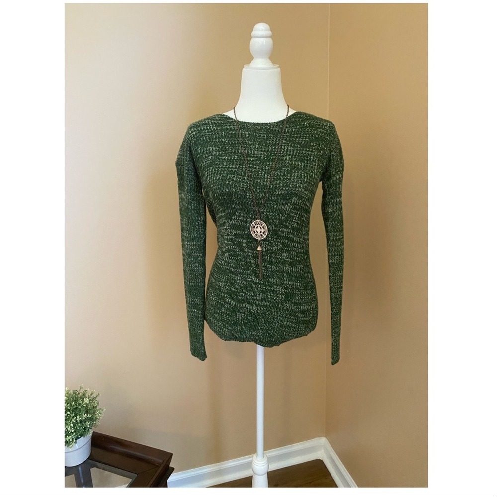 Open Back Green Sweater
